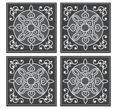 elegant ornamental tiles tile coaster - TenStickers