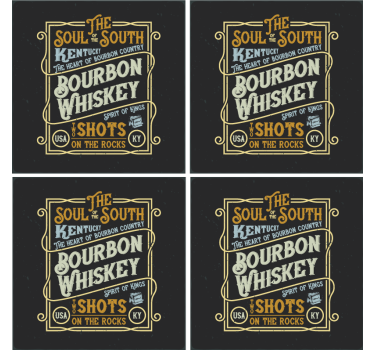Text coasters bourbon whiskey spirits - TenStickers