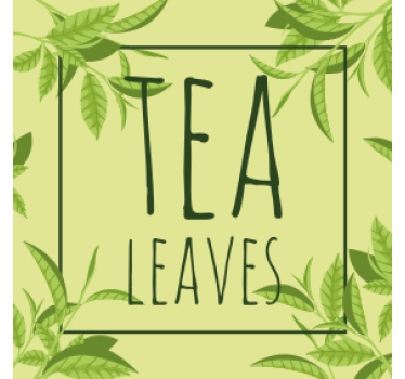Text coasters with tea leaves design - TenStickers