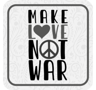 Text coasters make love peaceful message - TenStickers