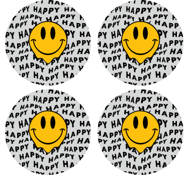 Text coasters smiley face of joy - TenStickers