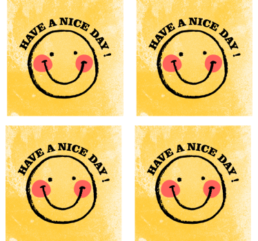 Cheerful smiley with greeting text coasters - TenStickers