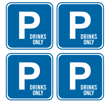 Text coasters reserved drinks notice - TenStickers