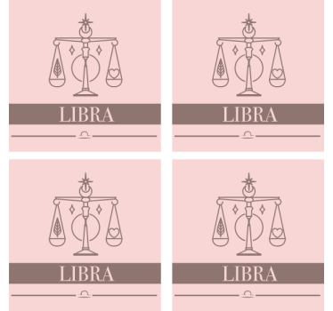 Text coasters libra zodiac scale - TenStickers