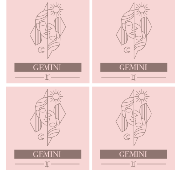 Text coasters dual faces zodiac - TenStickers