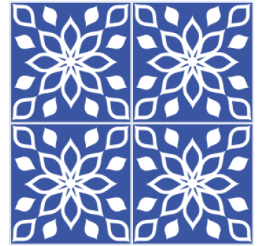 Tile coasters floral patterned square - TenStickers