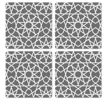 Gray Arabian style tile coaster - TenStickers