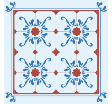 Tile coasters with decorative floral design - TenStickers