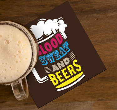 Blood, sweat and beer bear coasters - TenStickers