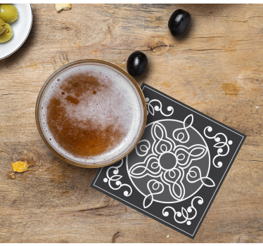 elegant ornamental tiles tile coaster - TenStickers