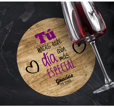 Heartfelt special day message text coasters - TenStickers