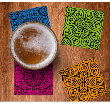 Mandala patterns tile coaster - TenStickers