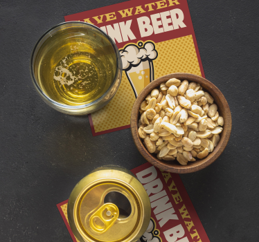 Save water drink beer quote coaster - TenStickers
