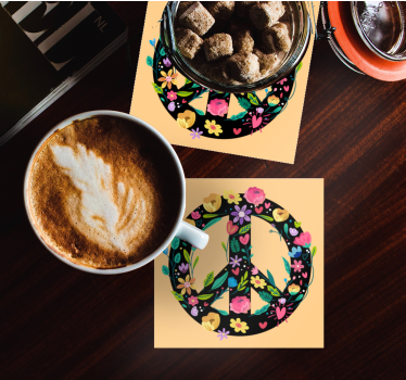 Text coasters botanical serenity symbol - TenStickers