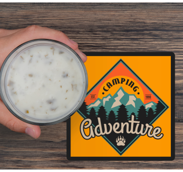 Text coasters camping adventure emblem - TenStickers