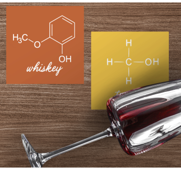 Text coasters chemical structures of spirits - TenStickers