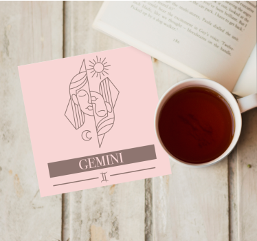Text coasters dual faces zodiac - TenStickers
