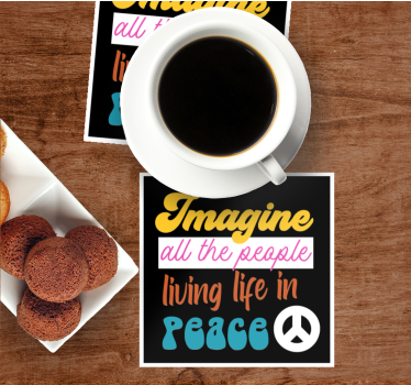 Text coasters for a peaceful life message - TenStickers