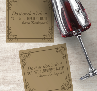 Text coasters sophisticated quote elegance - TenStickers