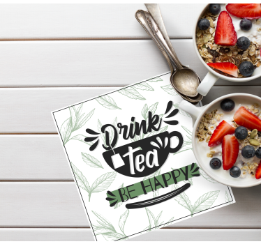 Text coasters tea cup encouragement quotes - TenStickers