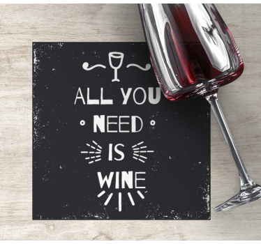 Text coasters wine is my love language - TenStickers