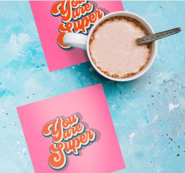 Text coasters with inspirational quote design - TenStickers
