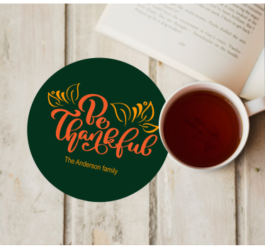 Thankful family personalised beer mats - TenStickers