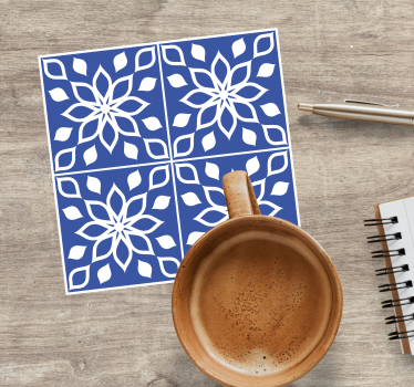 Tile coasters floral patterned square - TenStickers