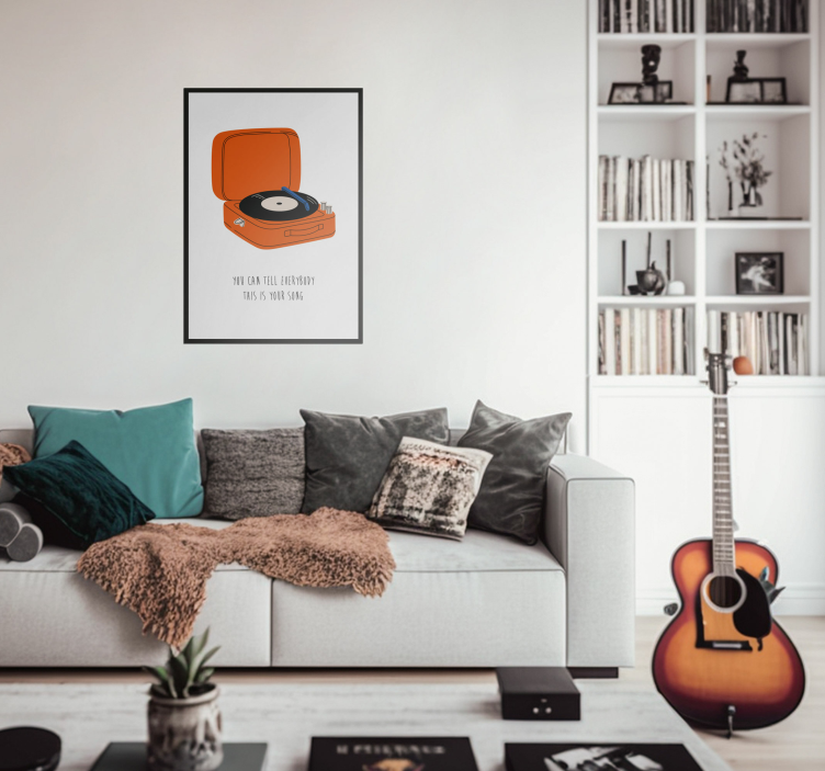 Turntable Song Illustration wall poster - TenStickers