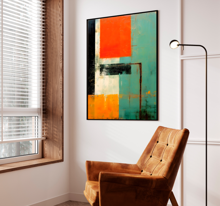 Expressionist rectangles wall art poster - TenStickers