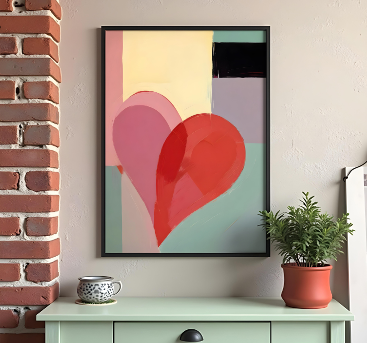 heart painting photo realistic poster - TenStickers