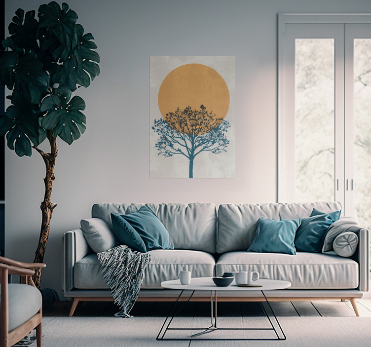Sunrise and tree wall poster - TenStickers