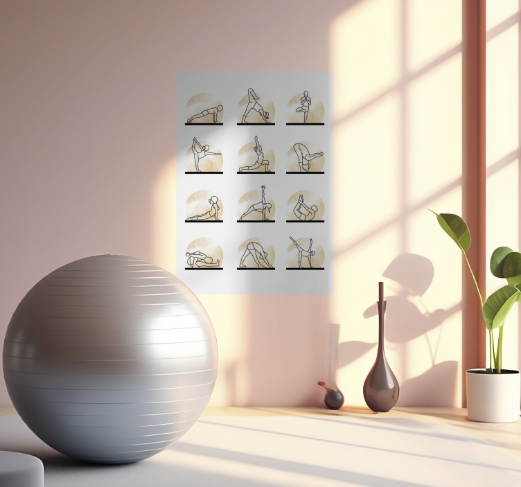 Yoga Poses Wall Art Poster - TenStickers