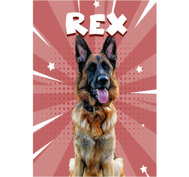 personalzed comic style animal poster - TenStickers