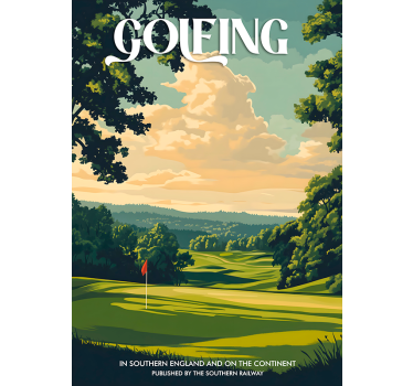 Vintage golfing landscape sports poster - TenStickers