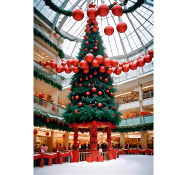Tree in the mall christmas poster - TenStickers