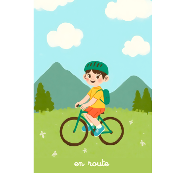 on the way cycling poster - TenStickers