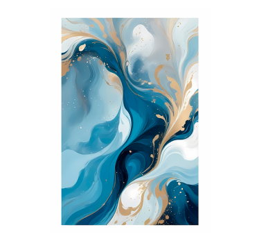 Blue lagoon abstract poster - TenStickers