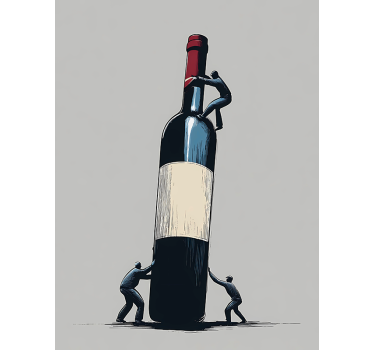 working on a bottle of wine abstract poster - TenStickers
