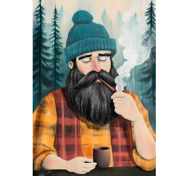 Lumberjack artistic drawing poster - TenStickers