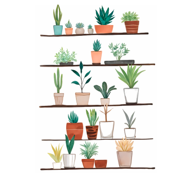 Plants artistic drawing poster - TenStickers