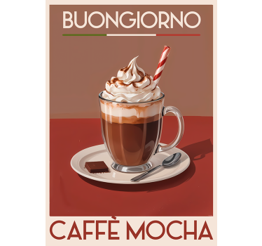 "Mocha" coffee vintage poster - TenStickers