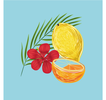 Kitchen poster with pastel lemon fruit design - TenStickers