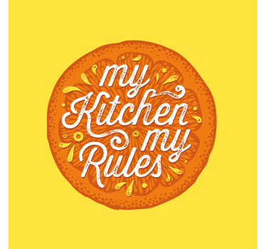 Kitchen poster in orange hand-drawn style - TenStickers