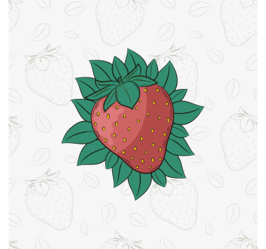 Kitchen poster bright juicy strawberries green leaves - TenStickers