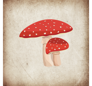 Kitchen poster amanita mushroom illustration - TenStickers