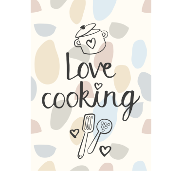 Love cooking kitchen poster - TenStickers