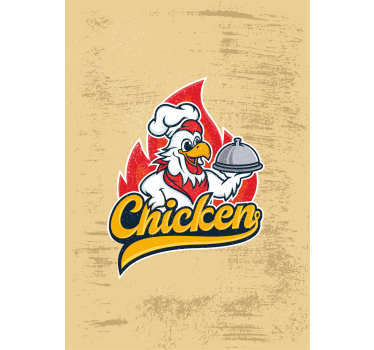 Kitchen poster vintage chicken chef art print - TenStickers