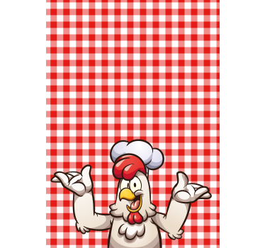 Kitchen poster featuring a cartoon chicken chef - TenStickers