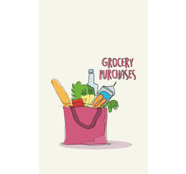 Kitchen poster grocery illustration - TenStickers